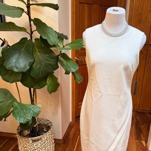 Elegant Cream Sleeveless Dress Tommy Hilfiger